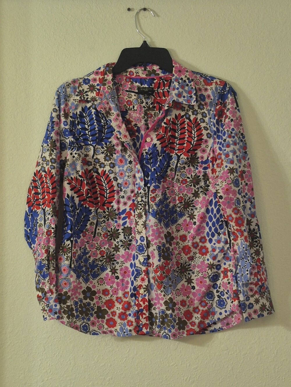 Talbots Multicolor Floral Button-Down Shirt - Pink, Blue, Red